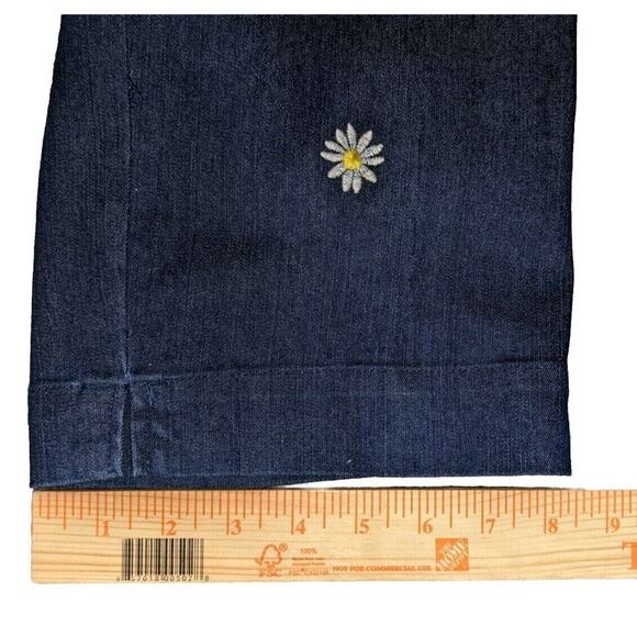 Alfred Dunner Lazy Daisy Boho Floral Jean Capri Size 6P Petite Elastic Waist NWT - Picture 6 of 7